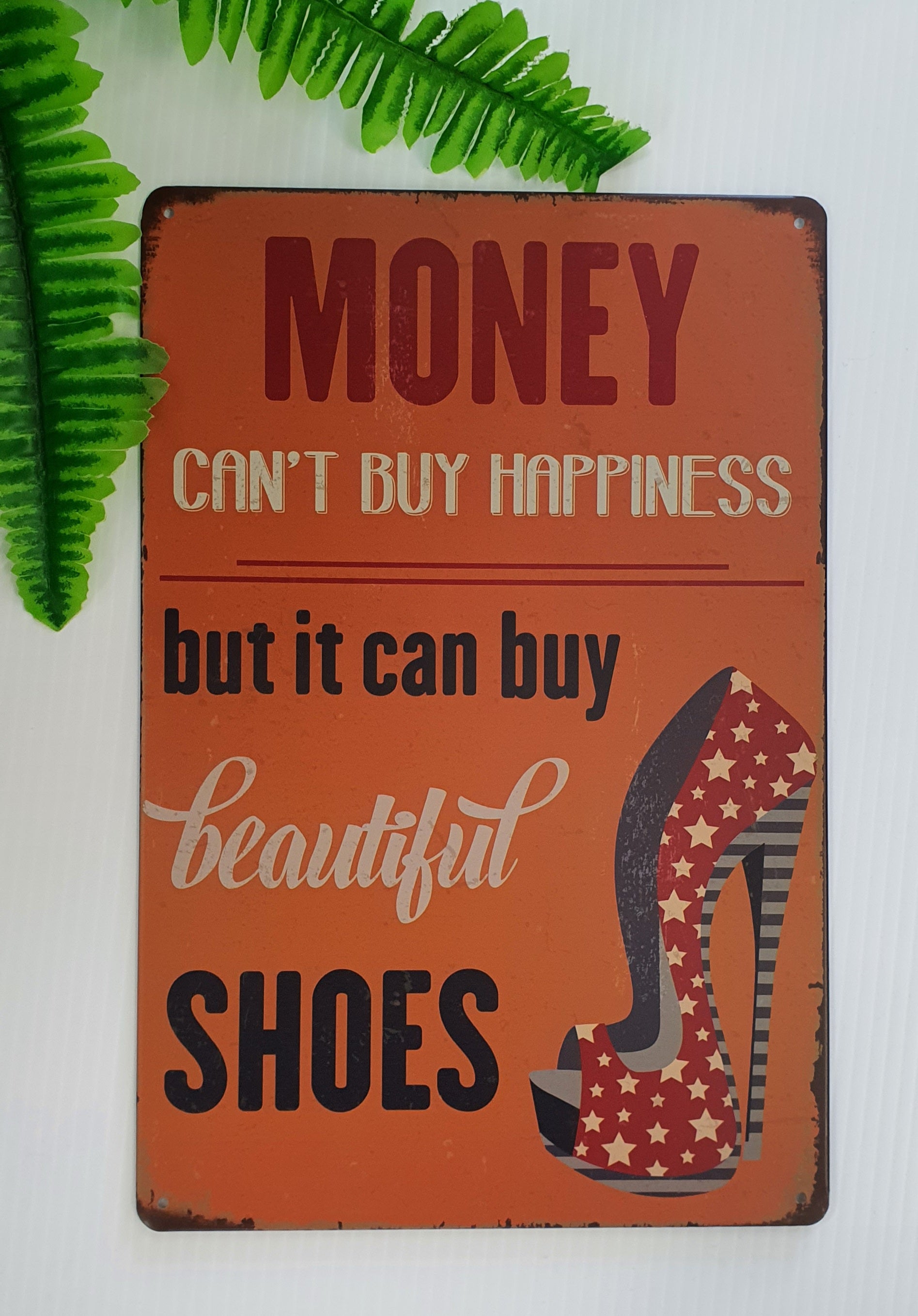 Redfox Art Tin Shoe Sign